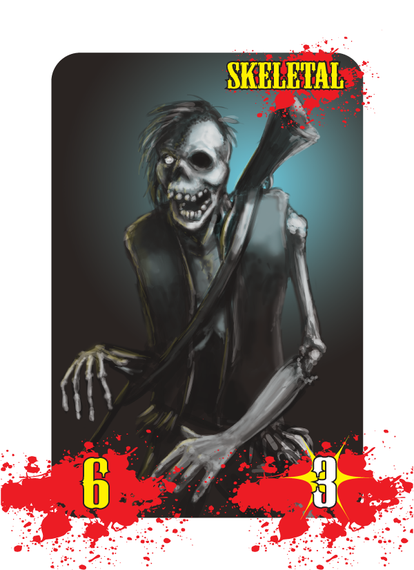 Skeletal Zombie Card - Art by Dave Holland