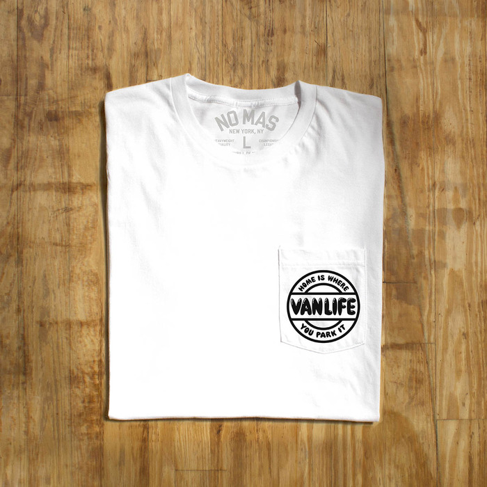 How do you dress up a T-shirt that suggests you might live in your car? Put a pocket on it.