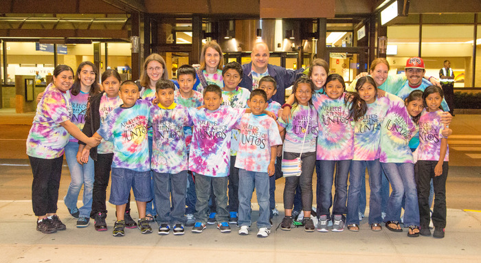 Grandchildren and volunteers at the Omaha International Airport - Photo by Holly Zins