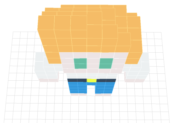 A simple model Alex created. He created each frame and using the modified voxel painter that allows animation. He then added functionality to generate a 2D animated sprite sheets.