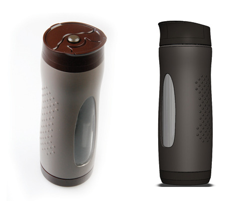 The very first prototype unveiled at the NY Coffee & Tea Expo next to the concept render