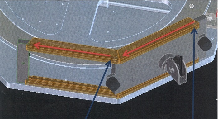 Designed two slides for changing the cable exit
