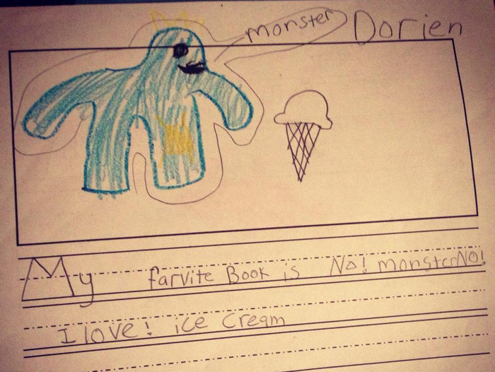 Child's love and illustration of Joey, the monster.
