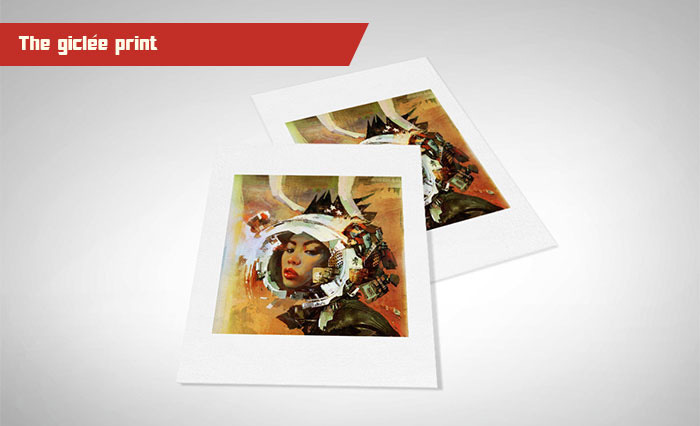 The giclee will be printed on 100% cotton rag fine art paper using archival inks