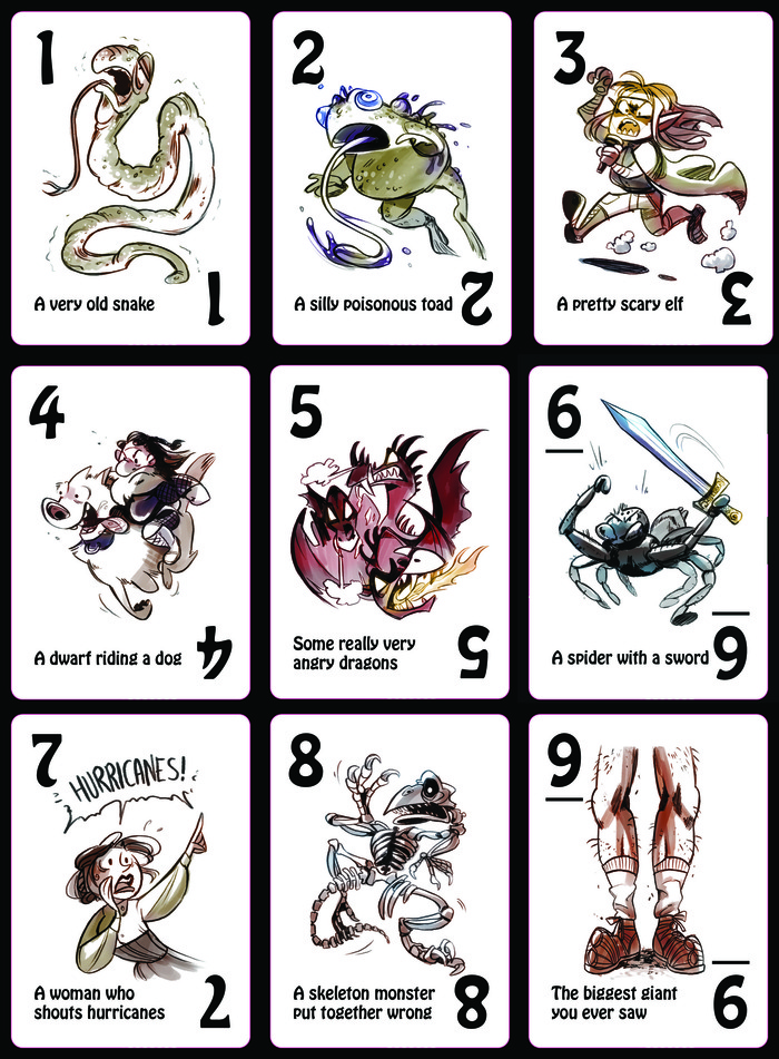 The Red Wizard spells. There used to be a typo on the toad. If you buy the prototype deck, you'll be able to enjoy our spelling error forever.