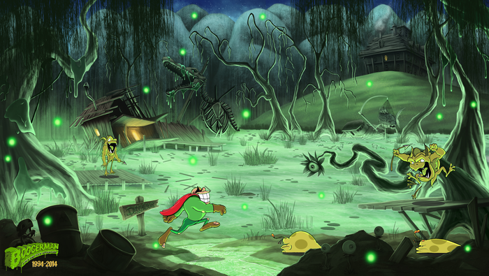 The re-imagined Flatulent Swamps. Is that Hickboy's Southern plantation mansion on that hill?!