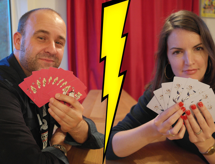 Red vs Blue. Please note: we know our Photoshop skills are excellent, but that lightning was added in order to cover up the fact we've joined two pictures together. It wasn't there at the time.