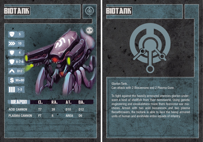 Biotank unit card (front and reverse)