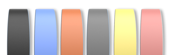 Available colours: black, light blue, orange, grey, yellow, pink