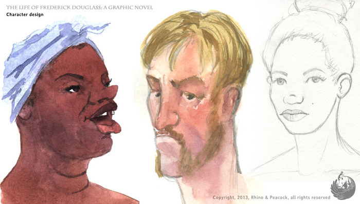 Character studies: Left to right, Aunt Katy, Edward Covey, Aunt Esther