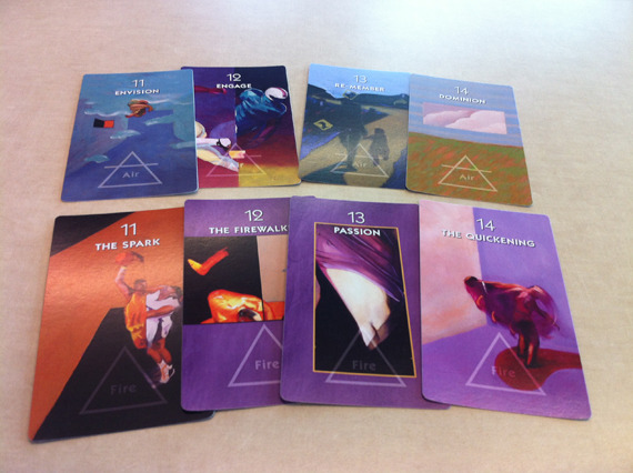 The royal cards in the Fire and Air suits