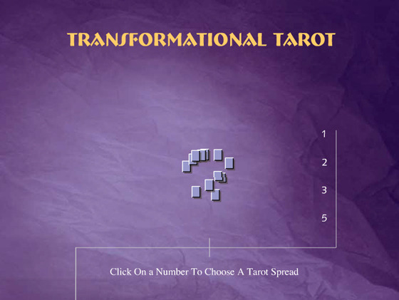 Opening screen of The Transformational Tarot Online Game
