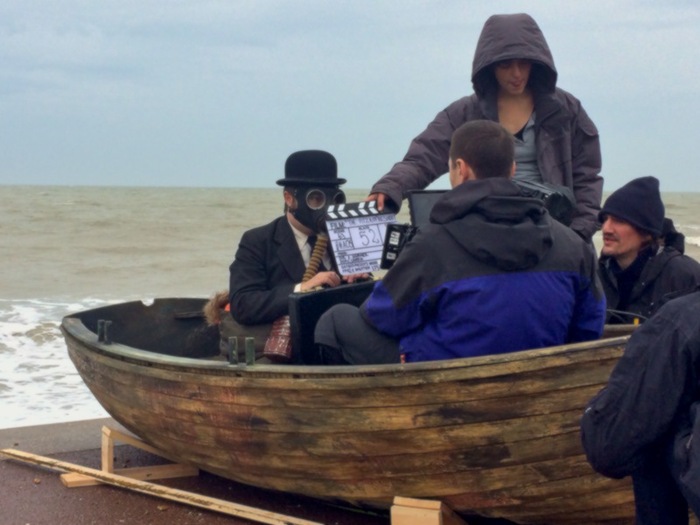 Ken Collard as the inspector is ‘rowed’ to the hotel