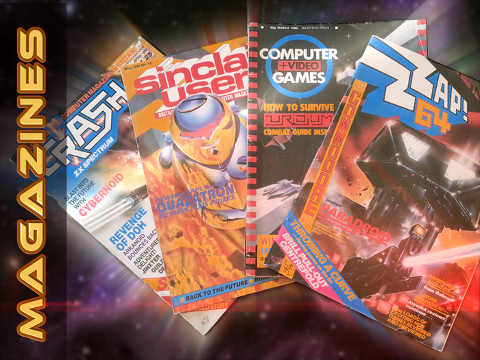 Retro gaming magazines featuring Hewson games on their covers