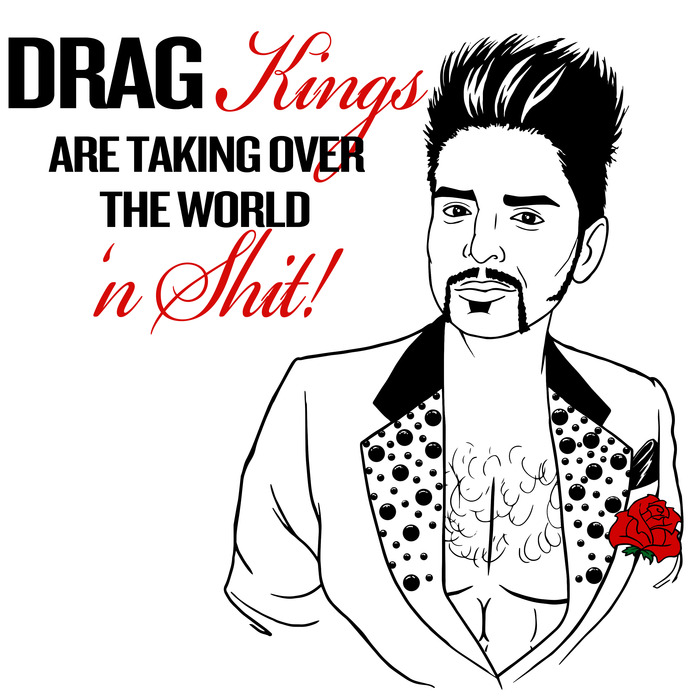 Drag King Tote Bag with caricature of Landon Cider $50