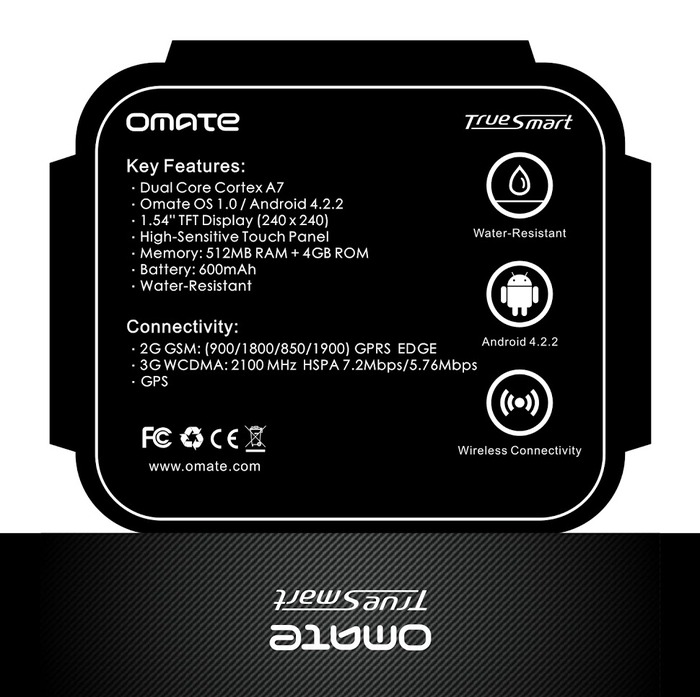 Bottom package info incl. FCC and CE