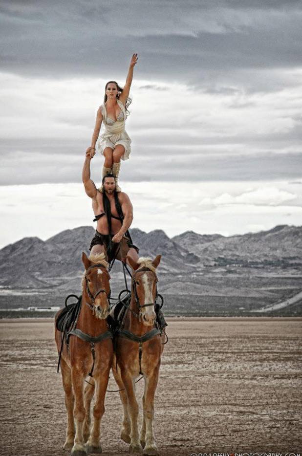 One of the Roman Riding stunts with our performers