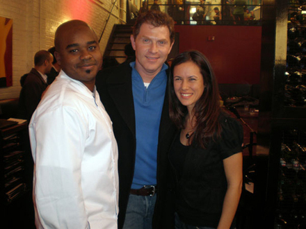 Nicole on the set of Throwdown with Bobby Flay.
