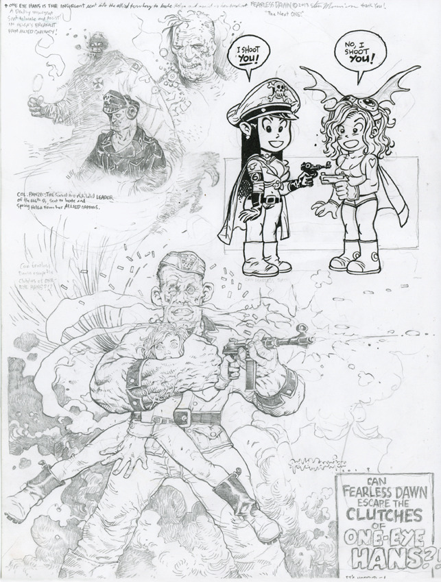 COVER ROUGH with Chibis inked above...