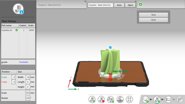 AutoMaker™ Beta 2.0 - Easy-to-use software for plating of multiple parts, with the option to save as a project before preparing to print.