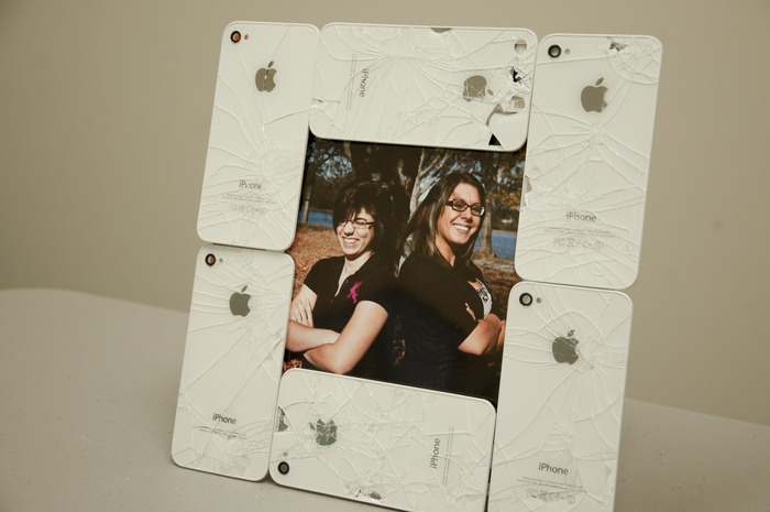 Shattered White iPhone Back Glass Picture Frame