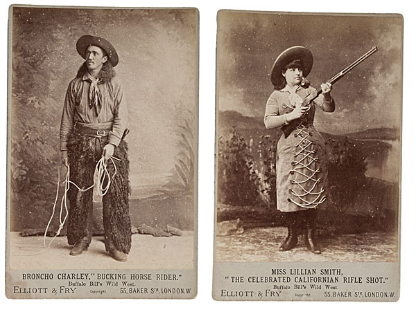 Bronco Charley and Lillian Smith, two stars of Buffalo Bill's Wild West Show. Photo taken on their visit to England in June, 1887.
