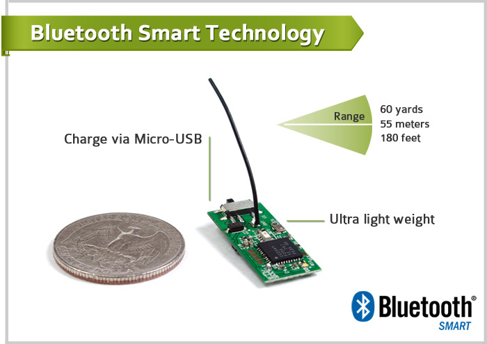PowerUp 3.0’s wireless communication is based on Bluetooth Smart technology, the newest standard for extremely power-efficient wireless communication.