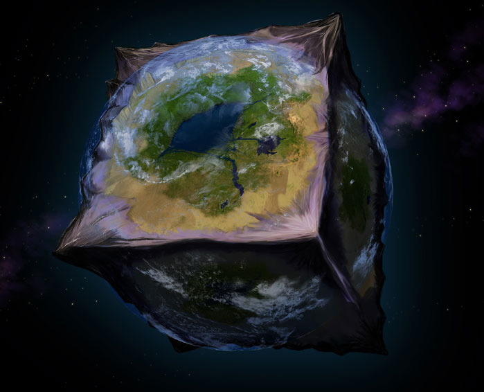 Artist's rendition of a cube planet from National Geographic