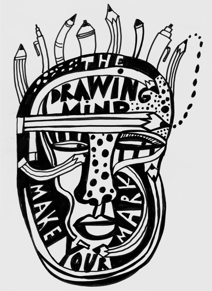 Drawing Mind tote bag and magnet.