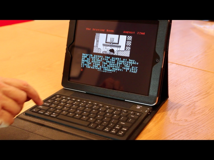 Currently available Bluetooth keyboard being used as a controller with an iPad.
