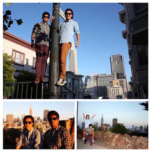 Calvin Chu & Ashish Bidadi hanging out in North Beach, San Francisco