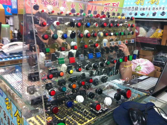 We pressed and clicked A LOT of buttons at the electronics in Shenzhen to find ones that feel the best.