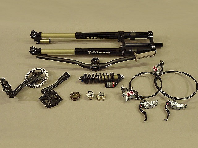 The main bike parts needed for a Motoped build (less wheels)