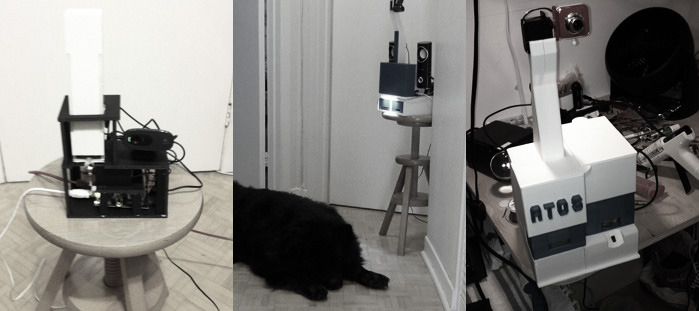 Left to right: PetBot (January 2013), PetBot acrylic model (March 2013), PetBot prototype fully 3D printed (May 2013). Click to see original Proof of Concept video.