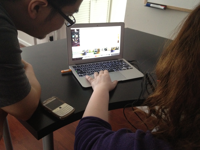 Tao and Ayla work on the game's colour palette