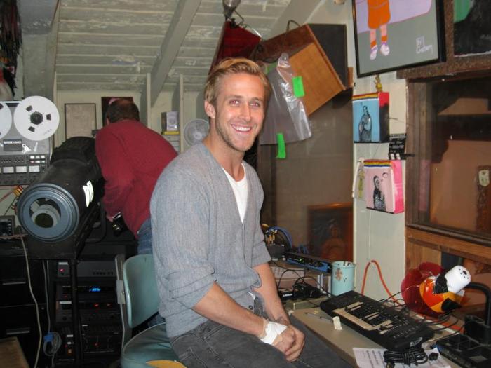 Ryan Gosling in the Brookledge booth. (photo: Erika Larsen)