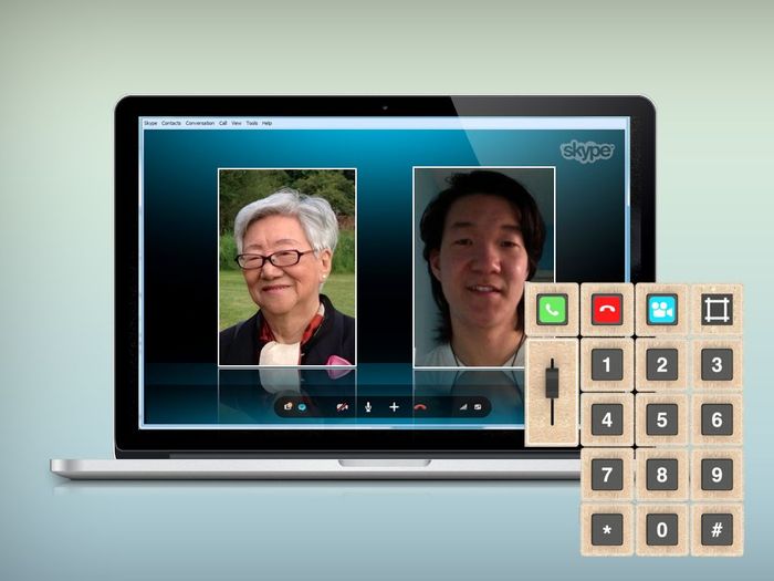 Calvin designed this Skype controller for his grandmother.