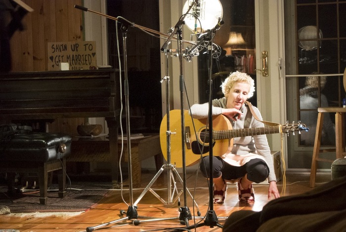 Amy in recording session, Nova Scotia.