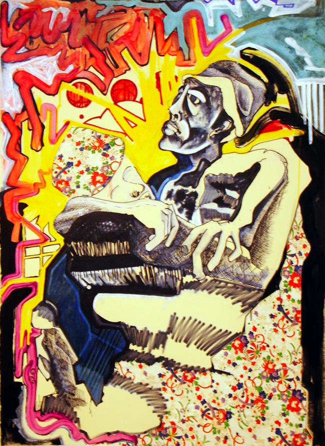 THE FALL OF BAGDAD, gouache and watercolor on BFK paper, Super Raffle prize for backers at $50 and up.