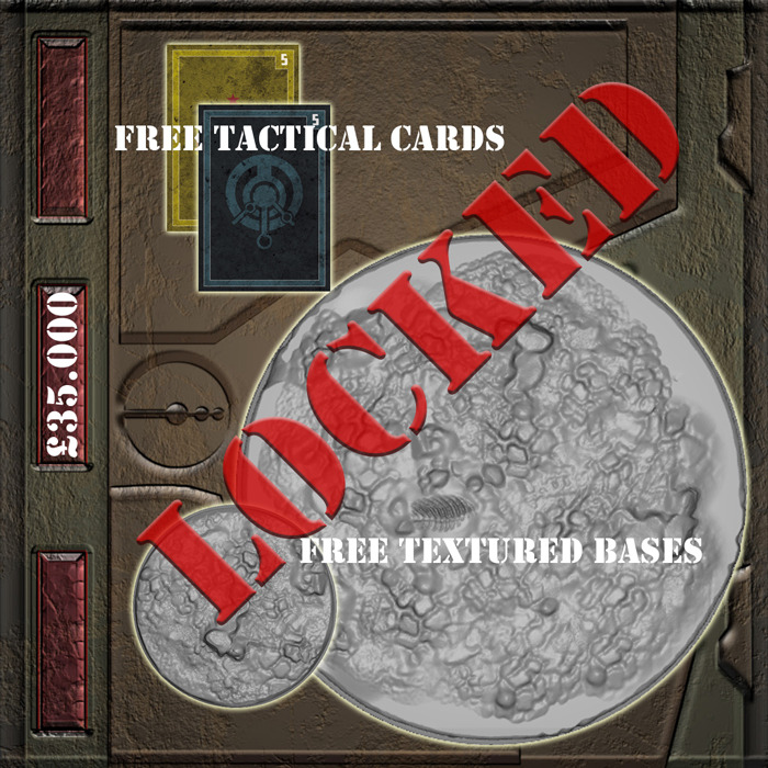 £35.000 - Textured bases for ALL minis PLUS 2 extra Tactical Cards FREE in every Starter Set