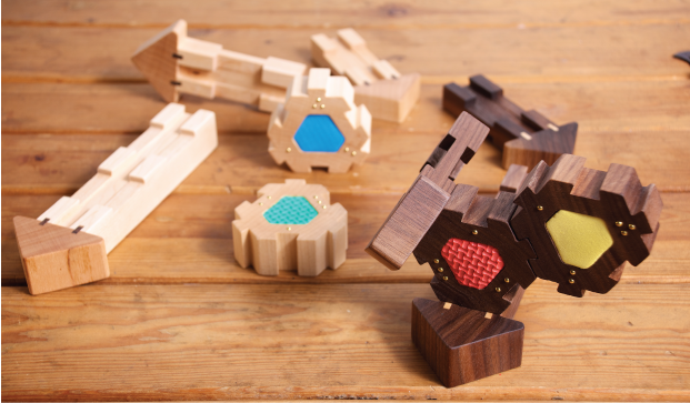 Each toy package comes with 10 wooden pieces, blindfolds, and toy instructions with over 50 ways to play!