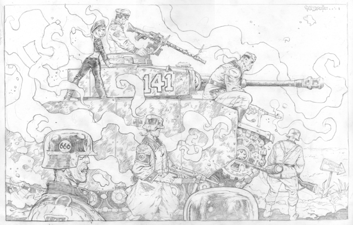 PANZER ATTACK pin-up page above