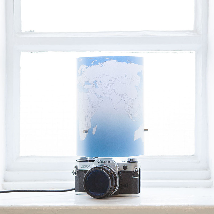 Lovely Canon AE1 and a world-map lampshade that's easy to make!
