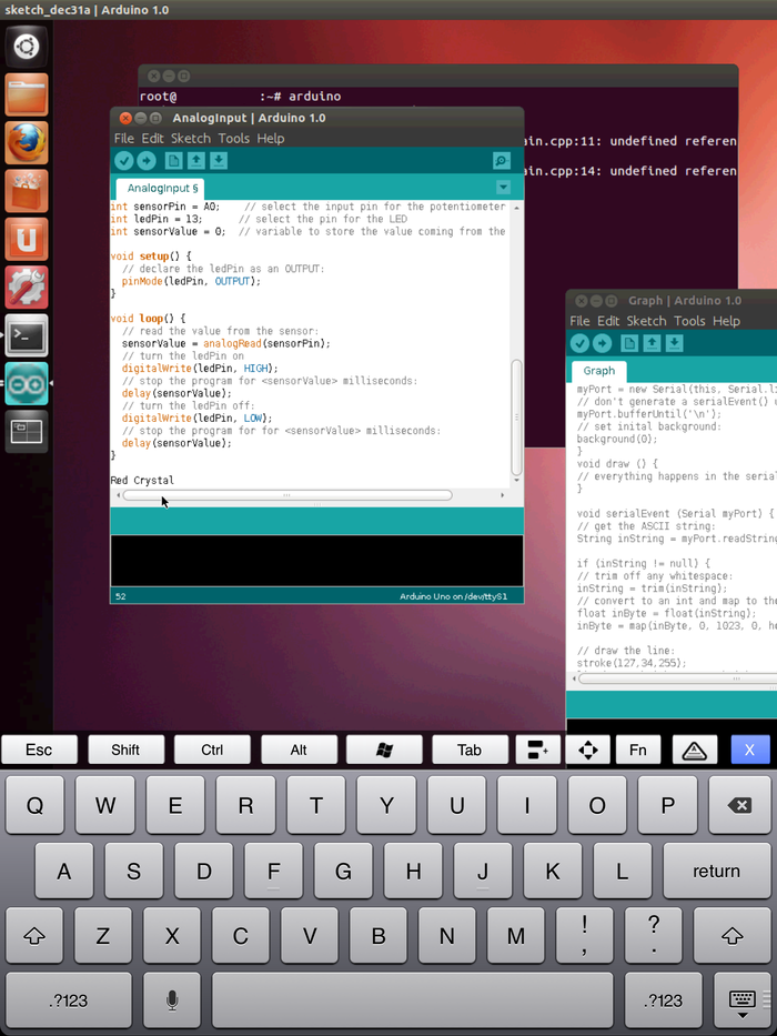 IPAD connects to Crystal Board using PocketCloud, a VNC app