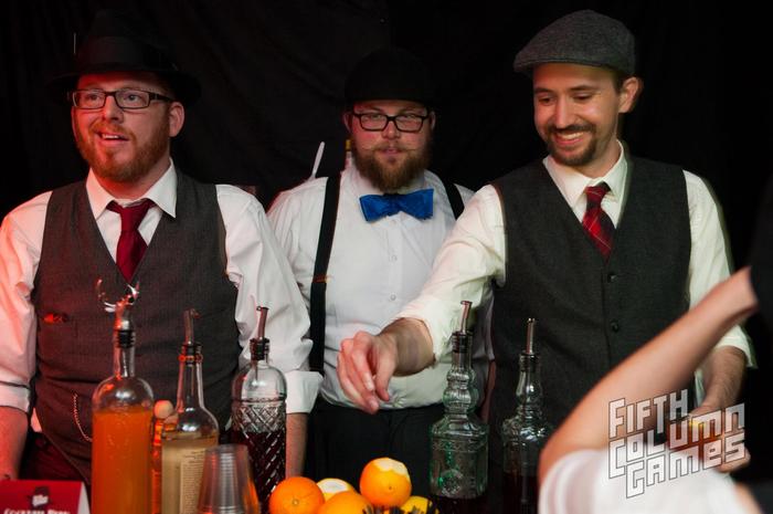 "Working" during our GDC "Speakeasy" party.