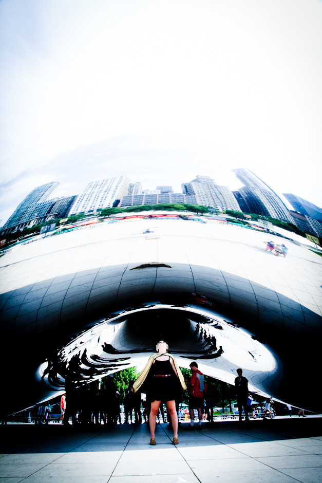 getting zapped into outer space at the bean in chicago !