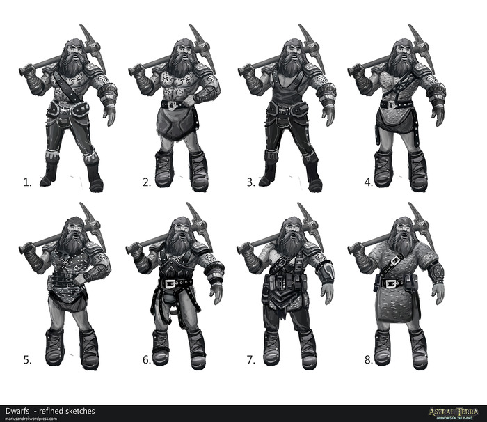 Astral Terra Male Dwarf Concepts