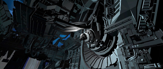 Womb Pod docking at space elevator base (early geometry)