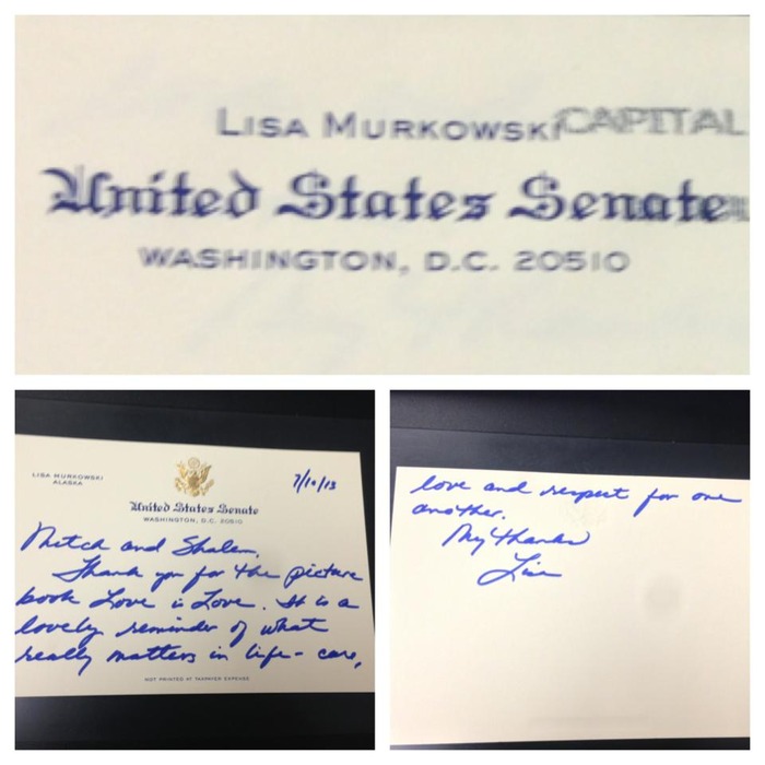 Senator Lisa Murkowski and Love is Love