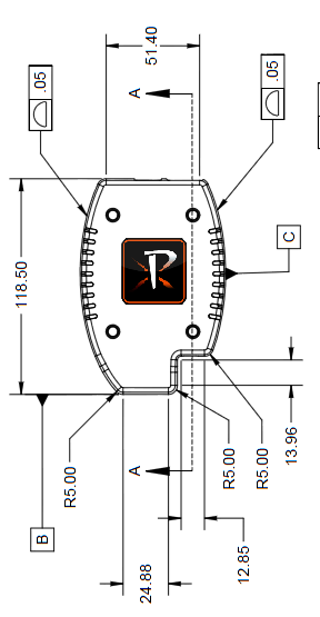 Hand drawn diagram of Pixeom dimensions and measurements
